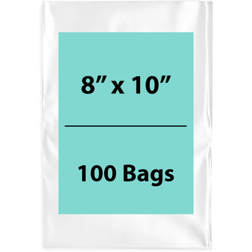 Clear Poly Bags Thickness: 4 Mil Size: 8 inch (width) X 10 inch (Height) Pack of 100 Bags